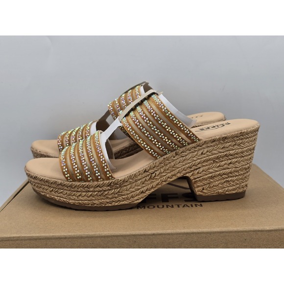 Cliffs By White Mountain Bia Women's Sandal Size 6 - Tan/Mesh Sparkle - Picture 5 of 11